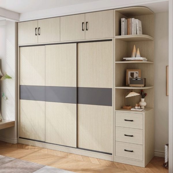 "Lumber Kids Wardrobe with Shelf, Clothing Rod, and Door"