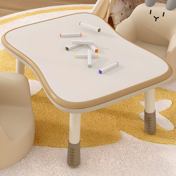 "Height-adjustable, Rainproof Kids Computer Desk with Beige Engineered Wood Top"