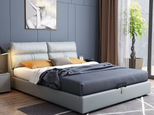 "Sleek Dove Grey Panel Standard Children Bed in Timber with Cotton Upholstery, Spring Mattress, Headboard - Gender Neutral"
