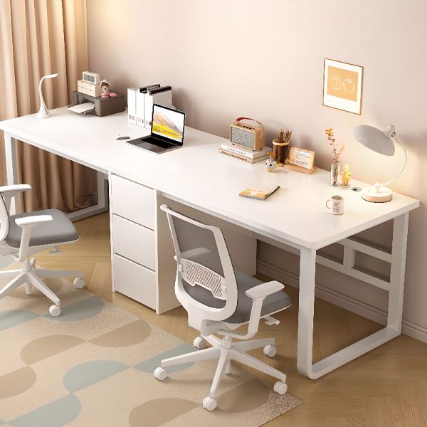 "Kids Computer Desk with Wood Top in Ink/Chalk/Unfinished Color, Storage, 3 Drawers, and Cable Management"