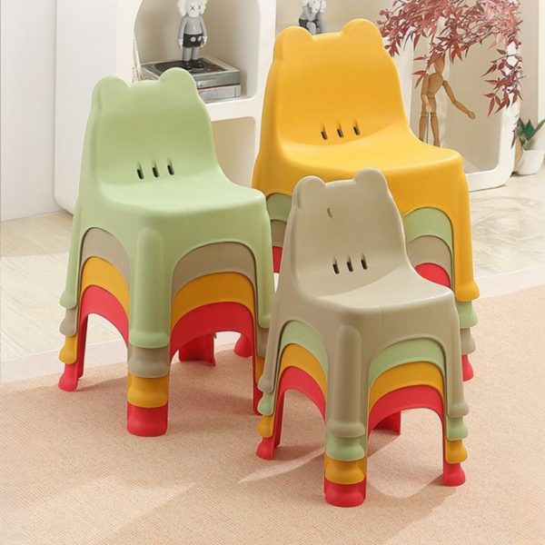 "Solid Color Plastic Children's Chair Stackable for Kids Room"