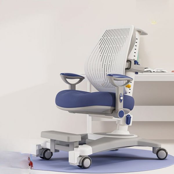 "Ergonomic Adjustable Height Children's Chair Waterproof & Stain-Resistant Upholstered Chair(s) With Arms and Lockable Wheels"