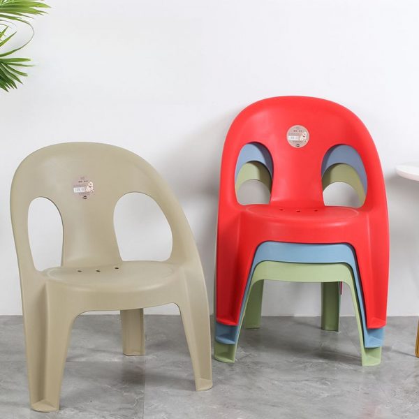 "Plastic Stackable Children's Chair Solid Color With Arms for Children's Desk"