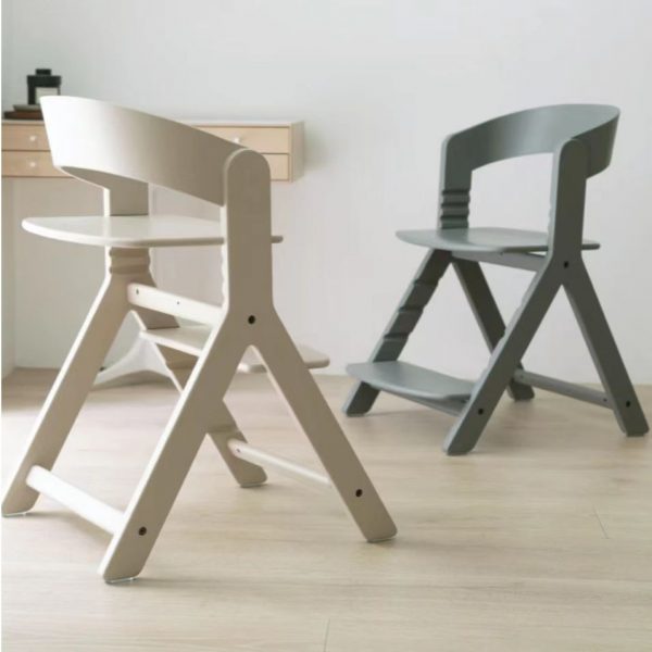 "Solid Color Wood Adjustable Height Kids Chair with Back and Legs"